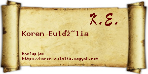 Koren Eulália névjegykártya